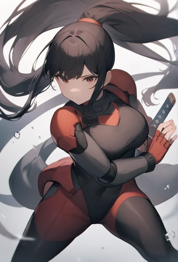 1girl, Powered Suit,Black Hair,Long Hair,black eye,Heavy Armor,
iaidow,weapon, katana, holding sword, ready to draw, sheathed, unsheathing, scabbard, fighting stance, battoujutsu stance,
from above, fisheye lens, looking down, water eye, workplace, closed mouth,
masterpiece, best quality, very aesthetic, absurdres