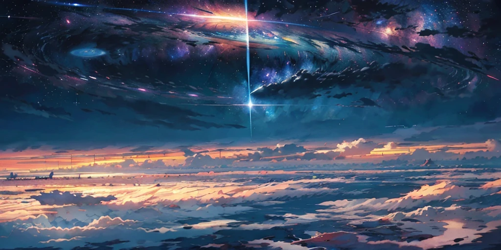  scene of a beautiful sky with a star and a planet, cosmic skies. by makoto shinkai, anime art wallpaper 4k, anime art wallpaper 4 k, anime art wallpaper 8 k, anime wallpaper 4k, anime wallpaper 4 k, 4k anime wallpaper, anime sky, amazing wallpaper, anime background, heaven planet in background, anime background art, Galactic pillars of creation, realistic, realism 