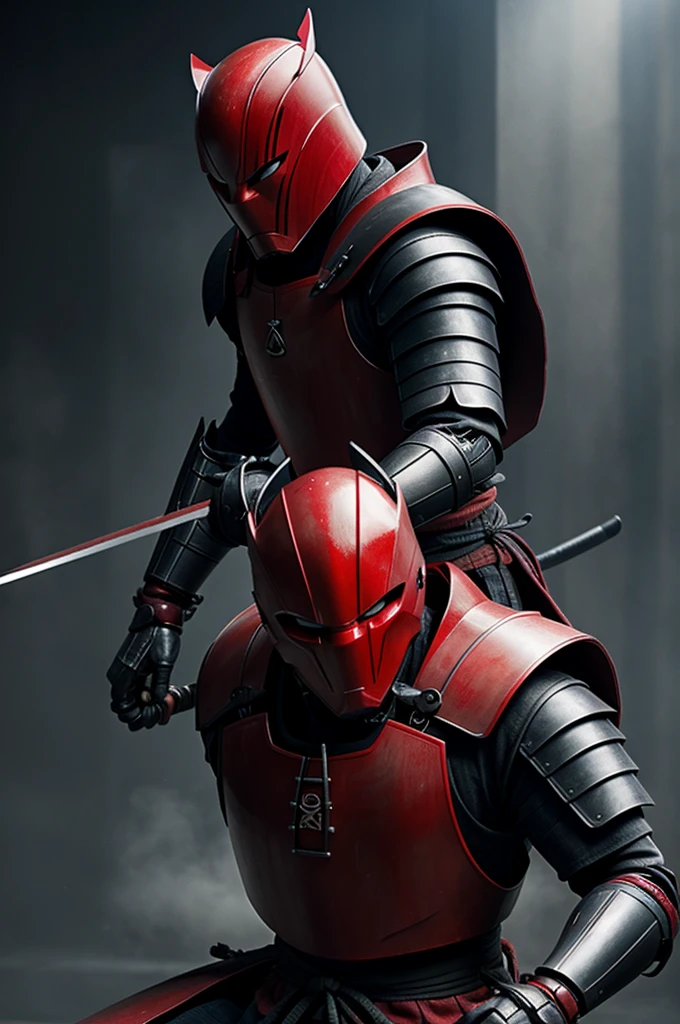 Image of a red with black assassin samurai bot