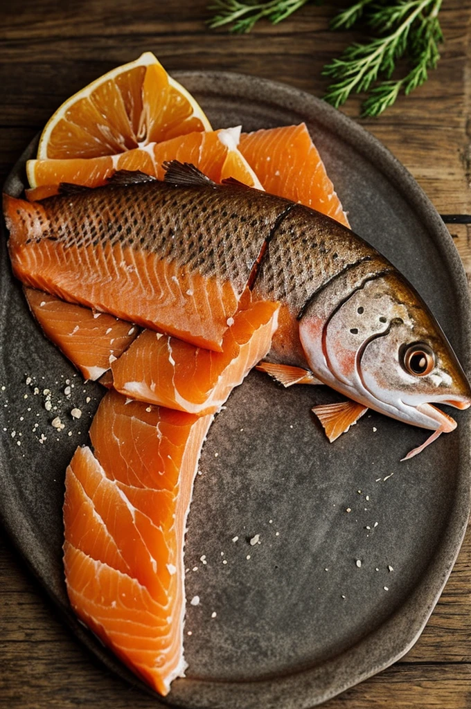I require a picture of a real dehydrated salmon head