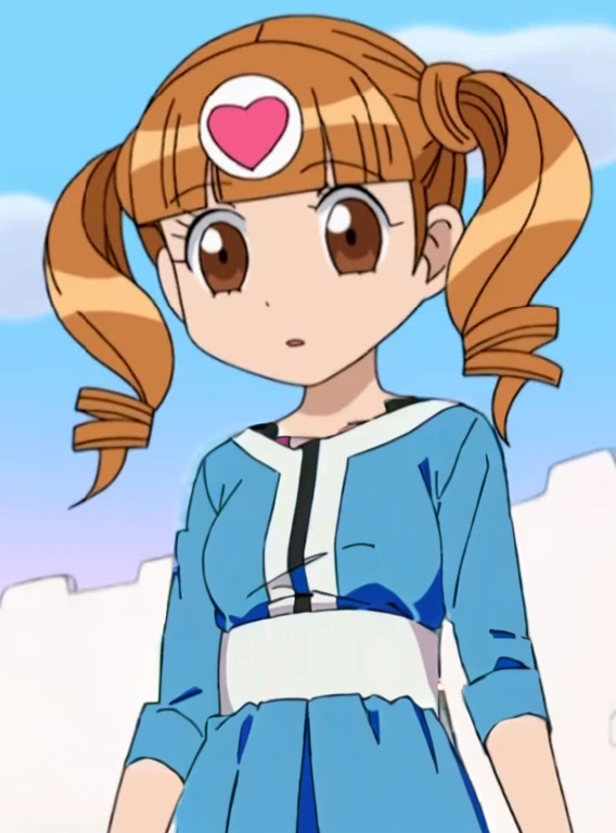 a close up of a cartoon girl on her head, anime girl named lucy, as an anime character, anime character, aya takano color style, anime visual of a cute girl, an anime girl, sakura kinomoto, anime girl of the future, cel shaded anime, loli, humanoid pink femaYellow dress, young anime girl