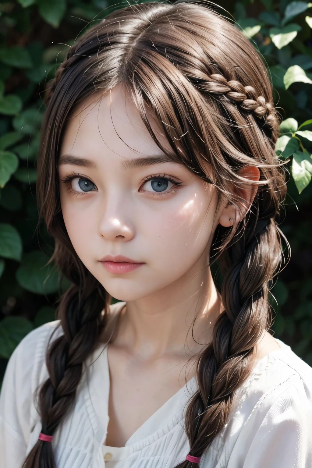 Create an emotion of fun mind of pixel hair with braids braid material in hand