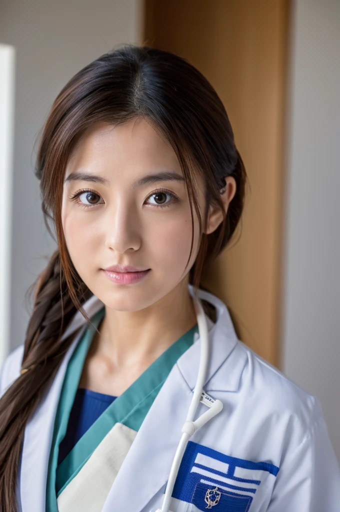 ((Highest quality)), ((masterpiece)), (detailed),Perfect Face,Japanese,Female doctor,White