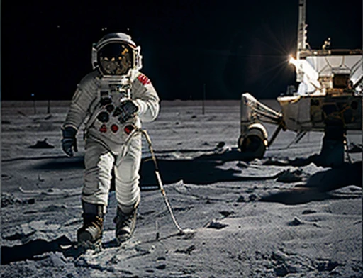 The astronaut wearing a spacesuit is walking on the ice planet and observes something impressed . Focusing on the astronaut&#39;s face with horror expressions. Space helmet transparent visor, Different angles.