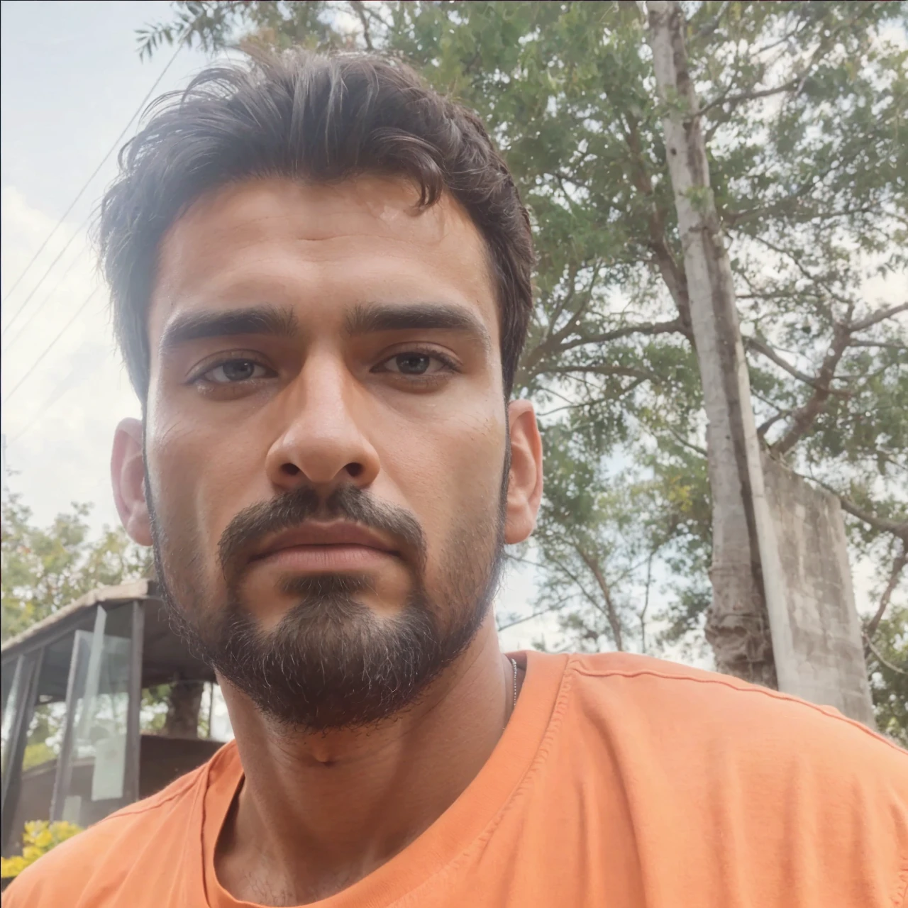 Best Quality, ultra high resolution, (photorealistic:1.4), Masterpiece, blurred background,inside,1 chico,30 years old,standing ,(looking at the viewer), black shirt,