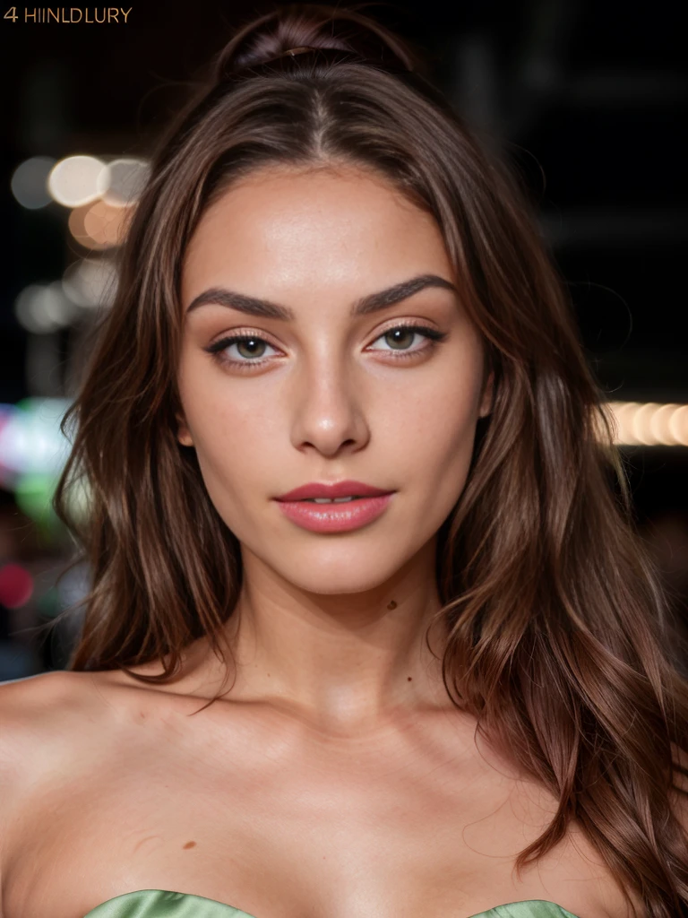 1girl, beautiful detailed eyes, beautiful detailed lips, extremely detailed eyes and face, long eyelashes, young woman, elegant, brown hair, open hair, green eyes, full red lips, smile, snub nose, freckles, tanned skin, thick dark eyebrows, seductive look, high defined cheekbones, curled long eyelashes, curves, 22 year old Italian model, dance, nightclub, light natural makeup, full body shot, strapless pink dress, (best quality,4k,8k,highres,masterpiece:1.2),ultra-detailed,(realistic,photorealistic,photo-realistic:1.37),HDR,UHD,studio lighting,ultra-fine painting,sharp focus,physically-based rendering,extreme detail description,professional,vivid colors,bokeh,portrait