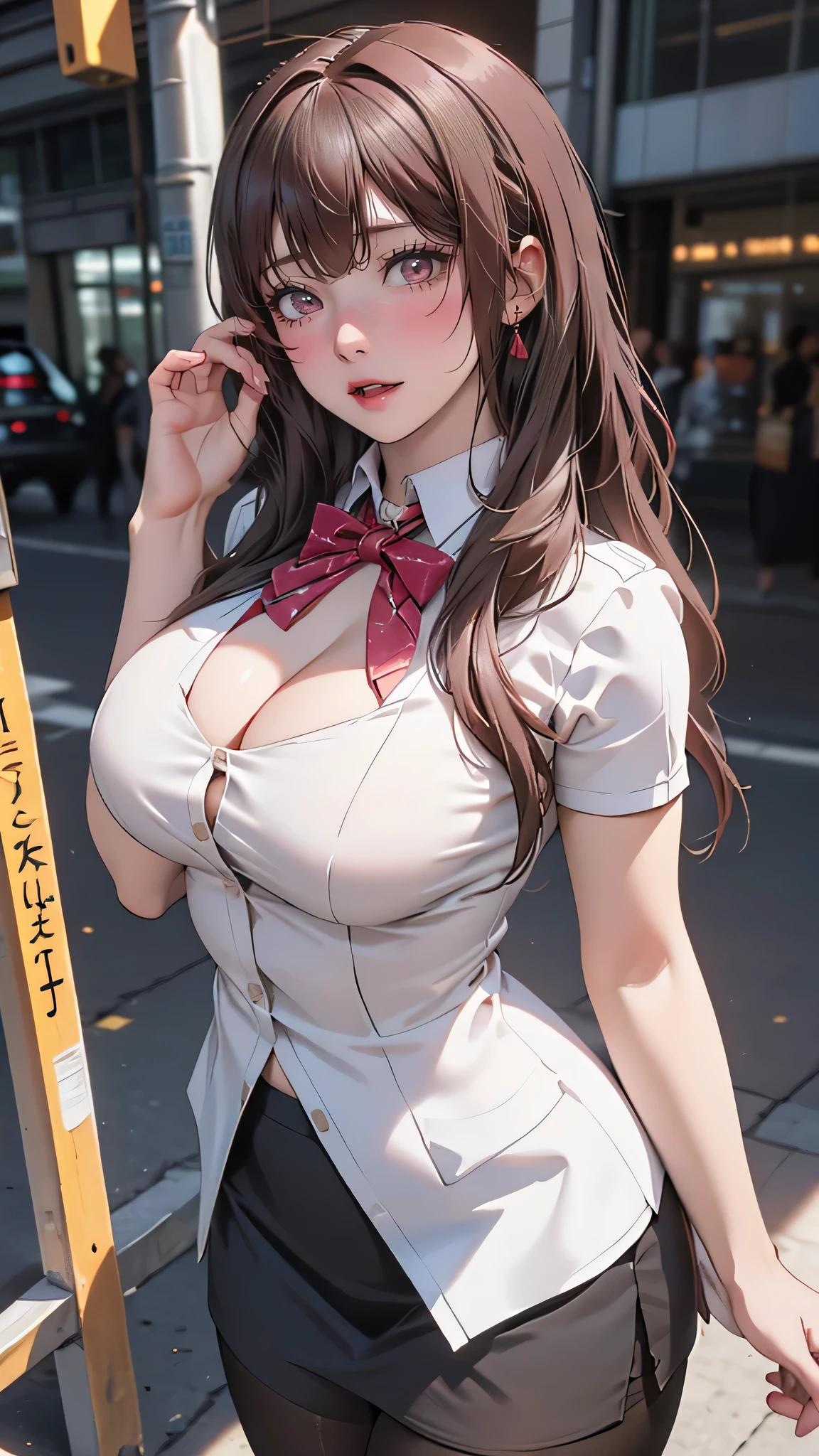 1woman,random office lady fashion,(Thin type),(large breasts),(random sexy pose),(random hairstyle),(Highest image quality,(8K), Ultra-realistic, Best Quality, High quality, High Definition, high quality texture, high detailing, Beautiful detailed, fine detailed, extremely details CG, Detailed texture, realistic representation of face, masterpiece, presence),(wearing glasses:1.2),black pantyhose