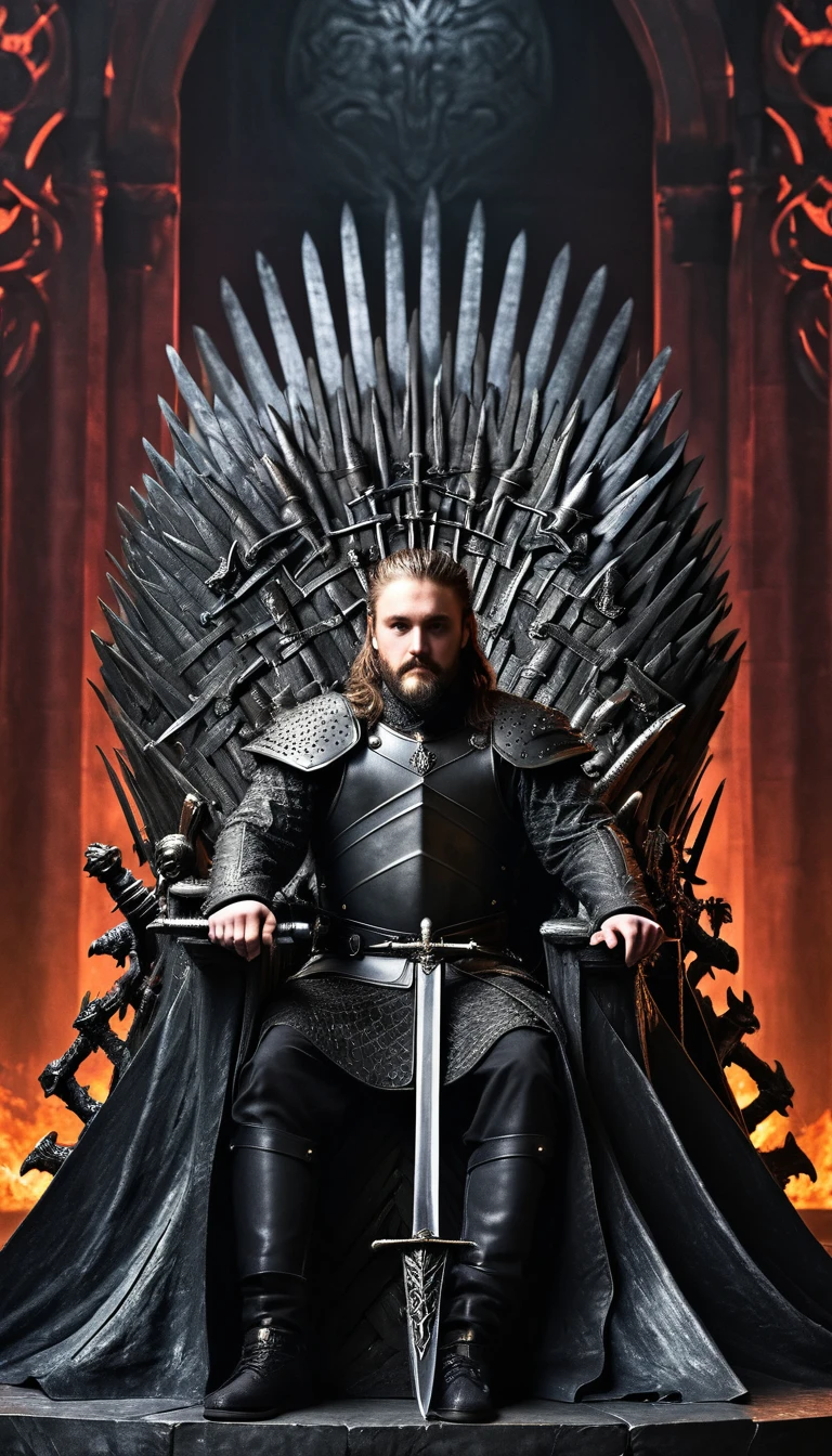 a close up of a person sitting on the throne with swords, sitting on the throne, of thrones, lord of hell on the throne, game of throne art, the iron throne, sitting on the iron throne, sitting on the throne, game of thrones style, the iron throne, Sitting on the throne, Iron Throne from Game of Thrones, Sitting on the throne