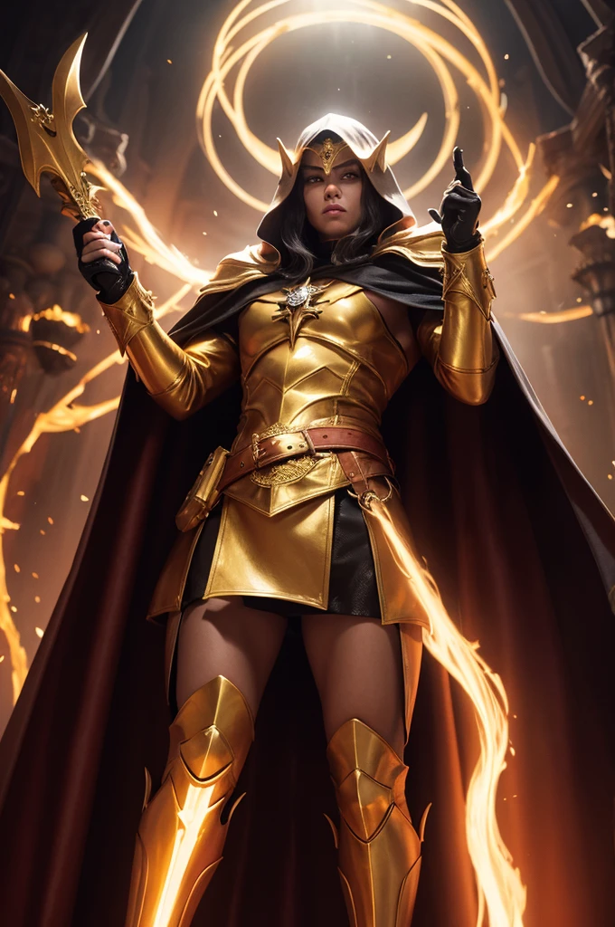 Exu with golden cape in hell
