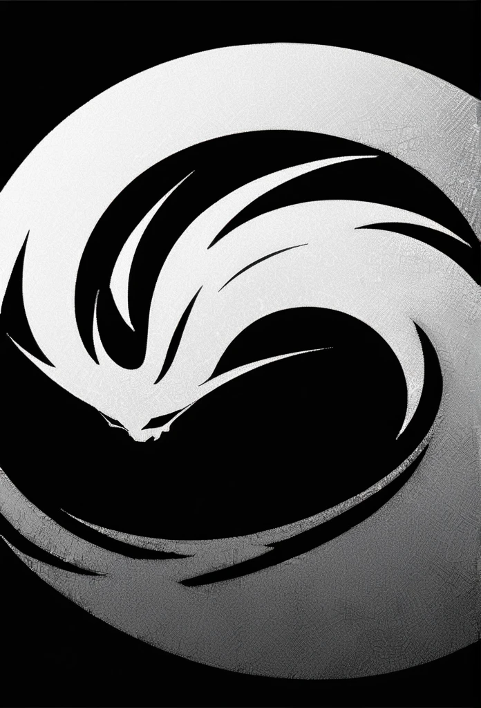 monochrome, greyscale, no humans, black background,emblem, cobra 