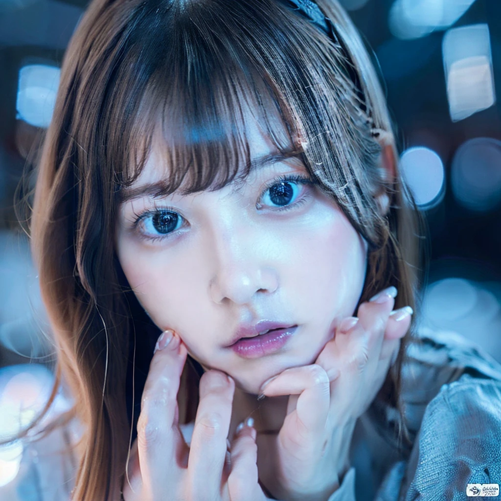 a delicate blue-eyed girl, embarrassed, blushing, 1girl, beautiful detailed eyes, beautiful detailed lips, extremely detailed eyes and face, long eyelashes, shy expression, soft lighting, pastel colors, cinematic lighting, realistic, photorealistic, 8k, highres, best quality, masterpiece