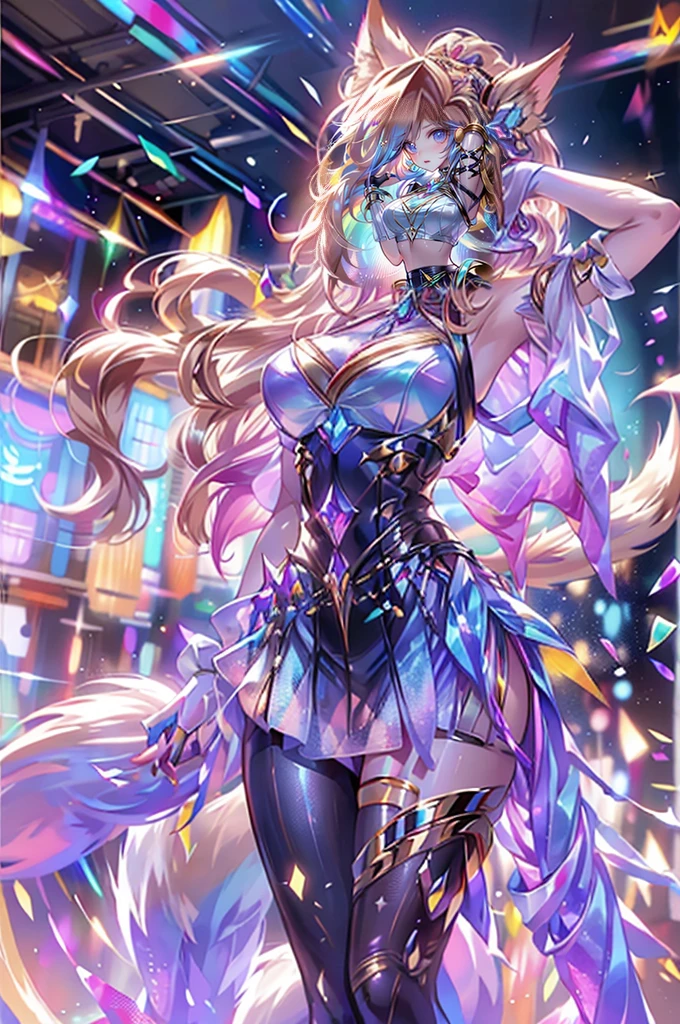 (RAW photo, Best quality), (Realistic, photo-realistic:1.2), 1girll, High quality, (highdetailskin:1.4), Gongsun Li,(Yellow hair),ultra gigantic ,The areola is exposed,Woman in bikini in office,did not wear panties,Bunny ears, Full body photo,Realistic eyes, detailed shadow,Detailed lighting,(detailed hairs, photo-realistic hair, Realistic lighting, realistic shaded, realistic dress), Realistic skin, Realistic reflection of light from above,Style Artgerm, ahri, Onmyoji detailed art, Extremely detailed Artgerm, onmyoji, Irelia, Artgerm style, Artgerm Plat, style league of legends, art-style, Splash Art, trending artgerm, from league of legends