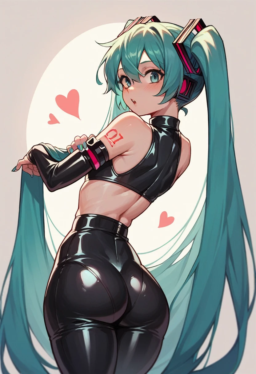 Hatsune Miku in latex with a big butt