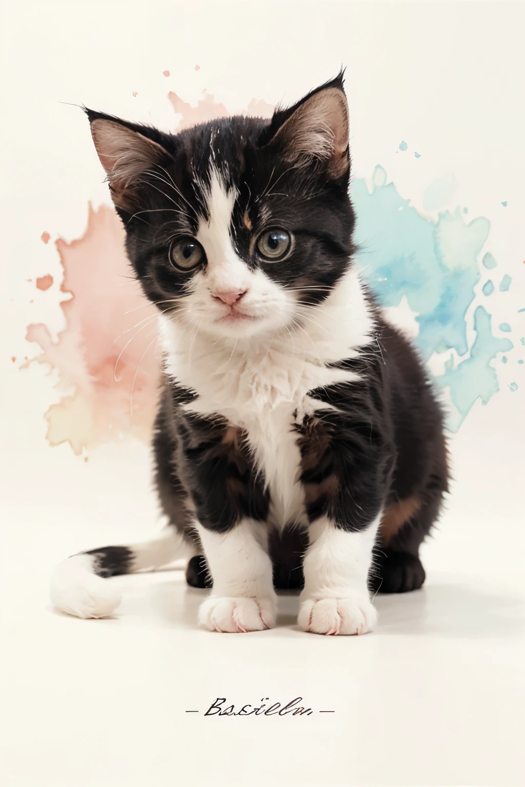 KITTEN IN BASKER WATERCOLOR