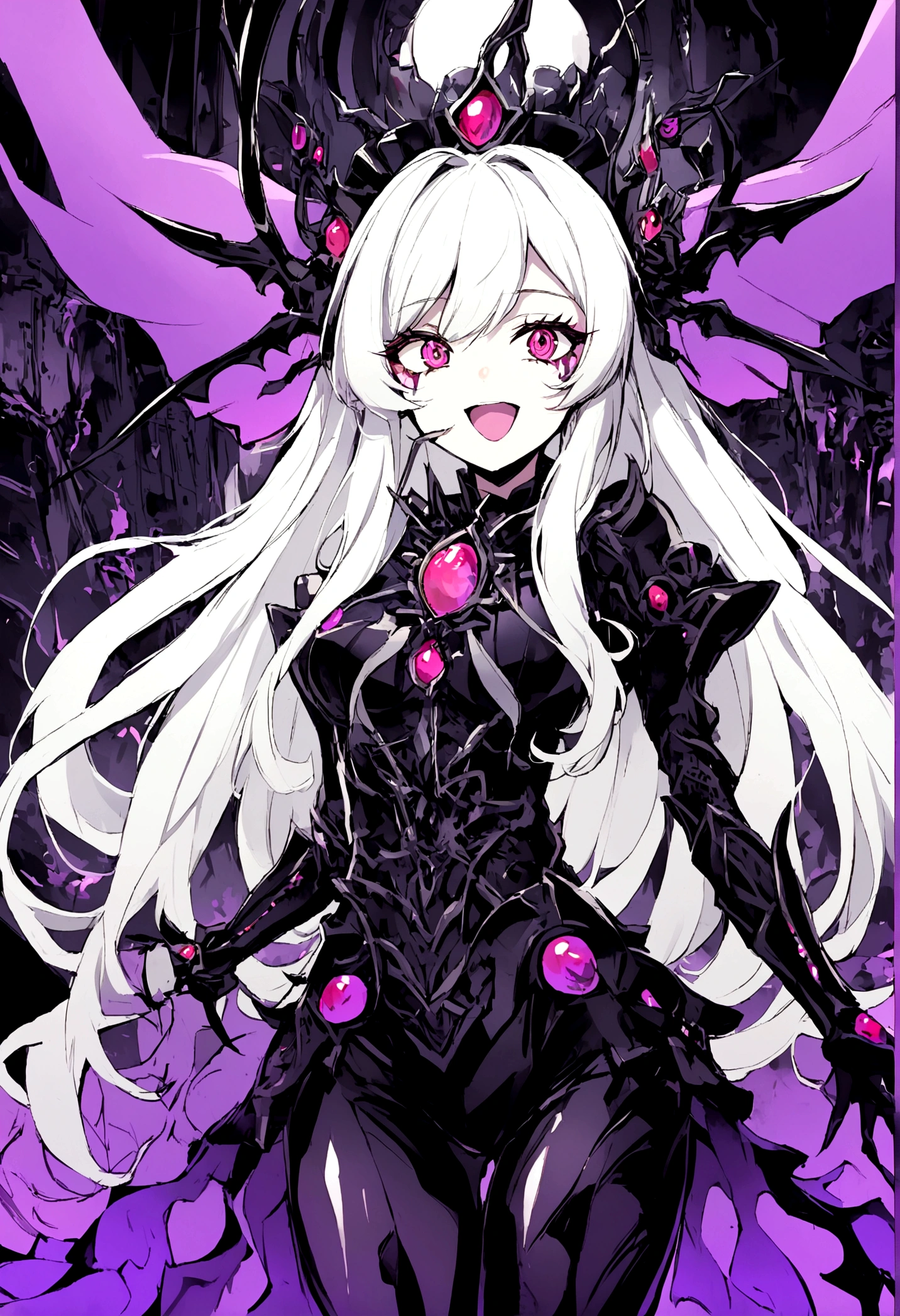 dark persona, nsfw, penis, cum futanari, masturbation, sex, satou kuuki, Embracing dark aura, pubic tattoo, glowing tattoo, 1girl, solo,, thigh high boots, long hair, Feeling magical energy, hand on own hip, octagonal yin yang mirror, cape, forehead accessory, runes, evil smile, stand-up collar, black body suit, at midnight, Holding a symbol of faith, purple eye, white hair, gold decoration, evil eye decoration, moon, earring, chains, belt, yin yang, skirt, beautiful art, high res, perfect face, detailed outfit