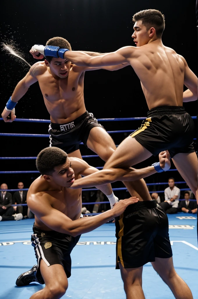 Two young men fighting
