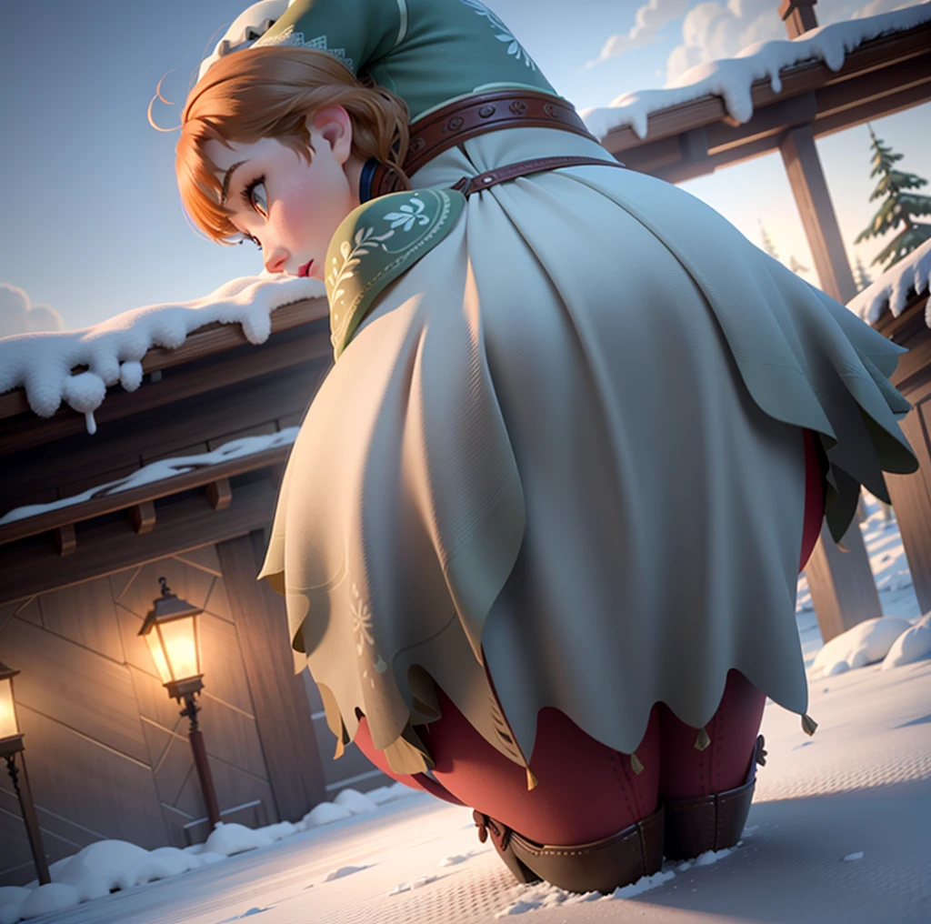 Photo of Anna of Arendelle sucking a sausage