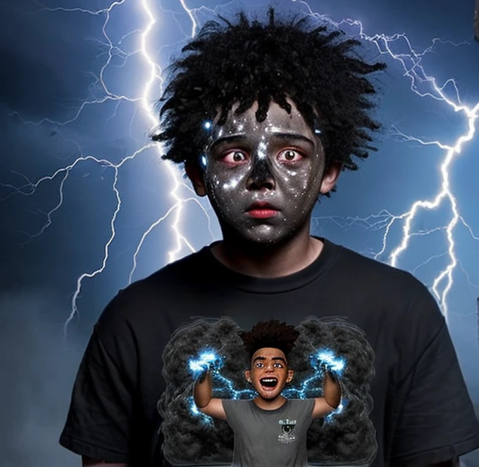A boy covered in soot gets electrocuted by lightning in a comedy drama