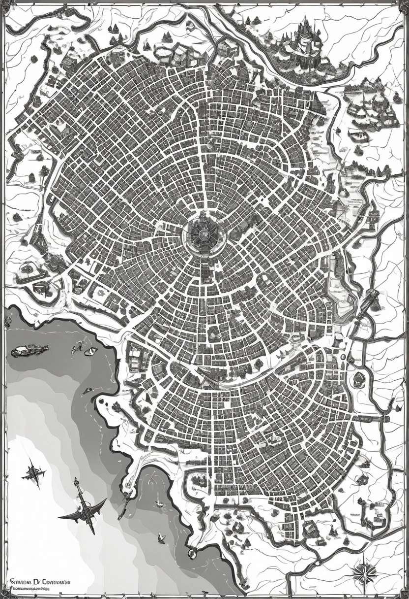 um close de um mapa  / battle maps, map dnd, extRemely detailed d&d Map, fantasy caRtogRaphy, d&d Map, game map, dnd configuration!, gRidless map dnd, steam woRkshop maps, highly detailed map, fantasy map, d&d fantasy scenario, fantasy maps, medieval city map, detailed fantasy map