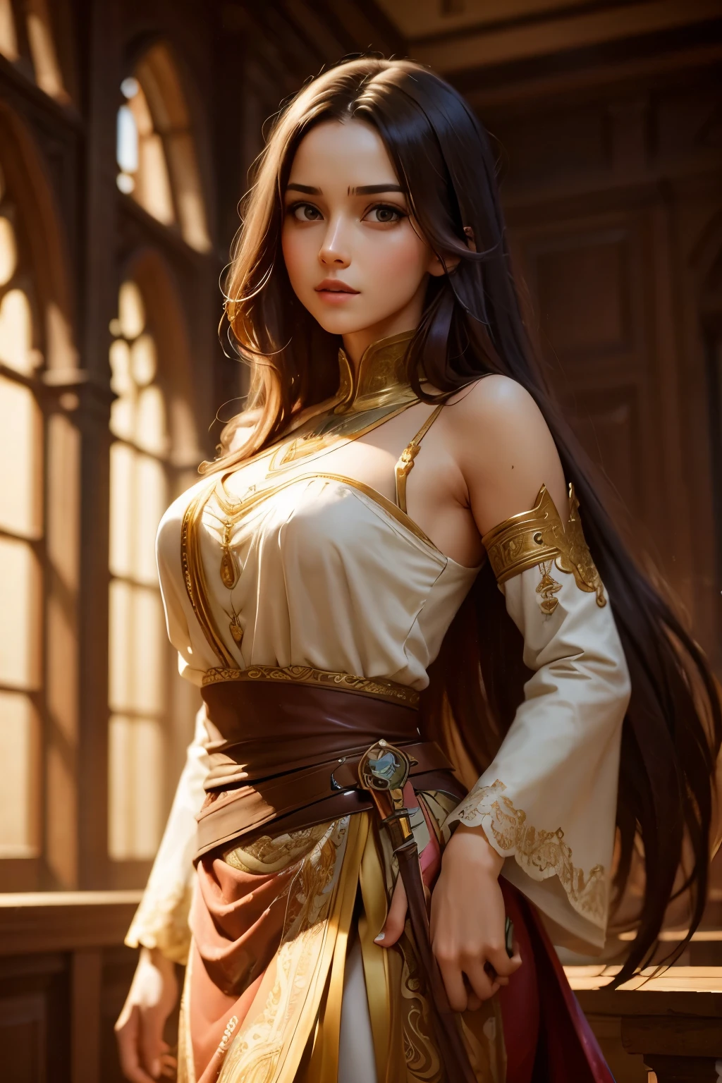 beautiful (zxzxberna), intricate colorful hair with , sunlight, beautiful lighting, vibrant lighting, intricate, highly detailed, elegant, smooth, by Ruan Jia and Artgerm and Anton Fadeev,