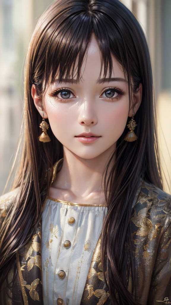 (Highest quality、8K、32k、masterpiece)、(Realistic)、(Realistic:1.2)、(High resolution)、Very detailed、Very beautiful face and eyes、1 Girl、Round and small face、Tight waist、Delicate body、(Highest quality、Attention to detail、Rich skin detail)、(Highest quality、8K、Oil paint:1.2)、Very detailed、(Realistic、Realistic:1.37)、Bright colors