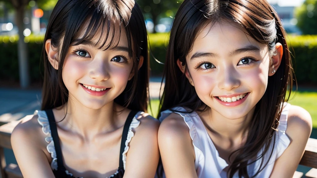 lens: 135mm f1.8, (Highest quality),(RAW Photos), (Tabletop:1.1), (Beautiful 13 year old Japan girl), Cute face, (Deeply chiseled face:0.7), (freckles:0.4), dappled sunlight, Dramatic lighting, (On campus), shy, (Close-up shot:1.2), (smile),, (Sparkling eyes)、(sunlight)、Beautifully shaped C cup breasts、Beautiful nipples、(Nude Model)、Small face