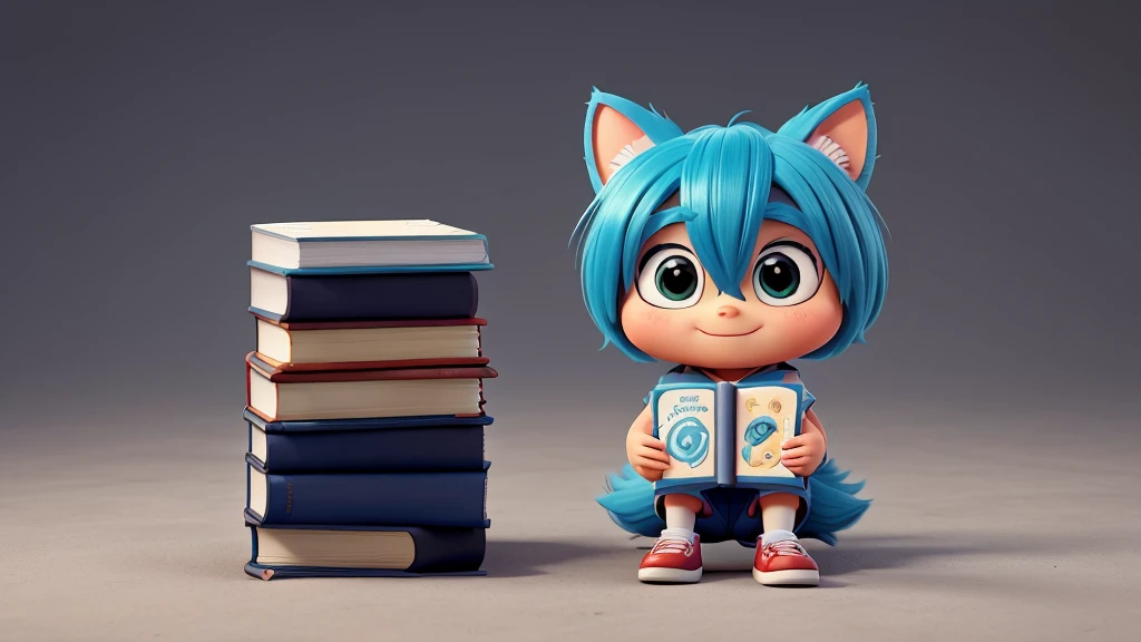 a book as a cute cartoon character --stylize 1000 --weird (10-25) V6
