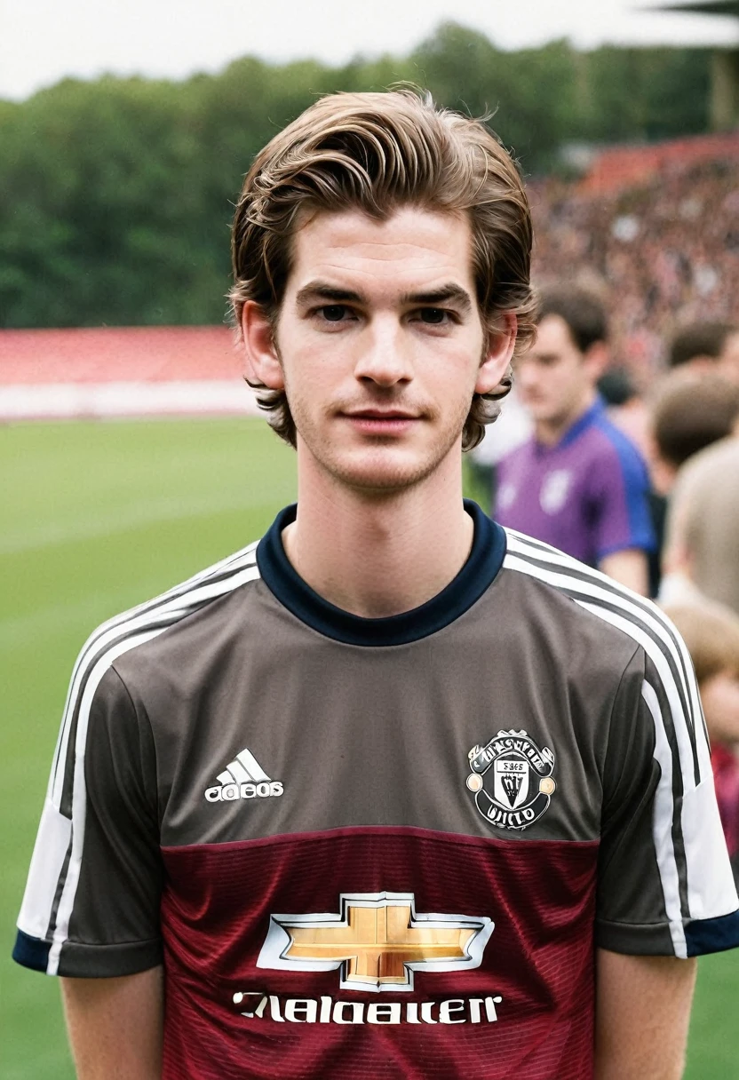 Crie Andrew Garfield, English football player, At the age of 20, the player transferred from Arsenal to Manchester United, also from England in 2003