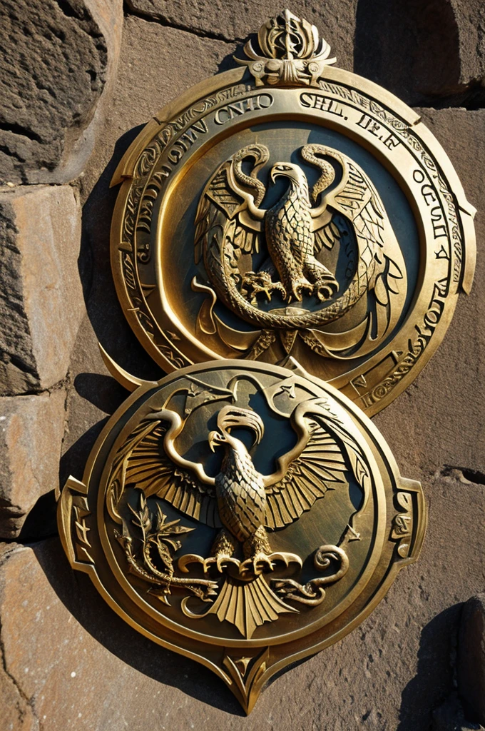 JC on a shield with dragon and eagle 