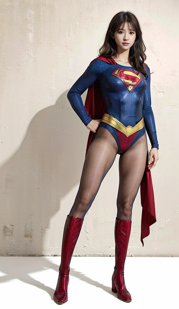 No background、(((Beautiful legs in black tights.)))、(((Legally express the beauty of your smile)))、((((Make the most of your original images)))、(((体にぴったりフィットするSupergirl Costume)))、(((Supergirl Costume)))、(((short and beautiful hair)))、(((suffering)))、(((Please wear black tights....、Wear red boots)))、((Best image quality、8K))、((Highest quality、8K、masterpiece:1.3))、(((Preserve background )))、Sharp focus:1.2、Beautiful woman with perfect figure:1.4、Slim Abs:1.2、Wet body:1.5、Highly detailed face and skin texture、8K