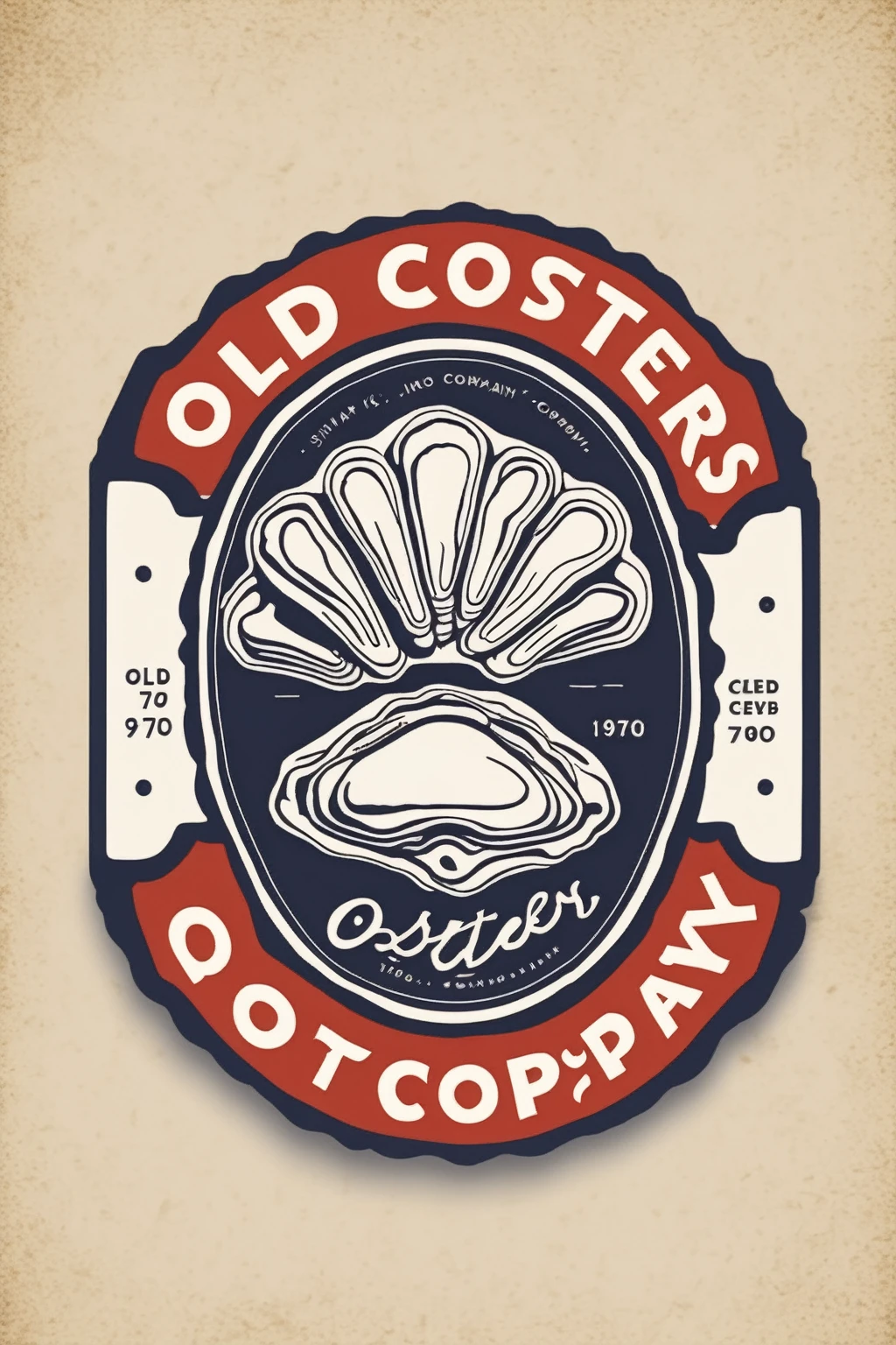 ink pad LOGO design oyster company old school retro 1970