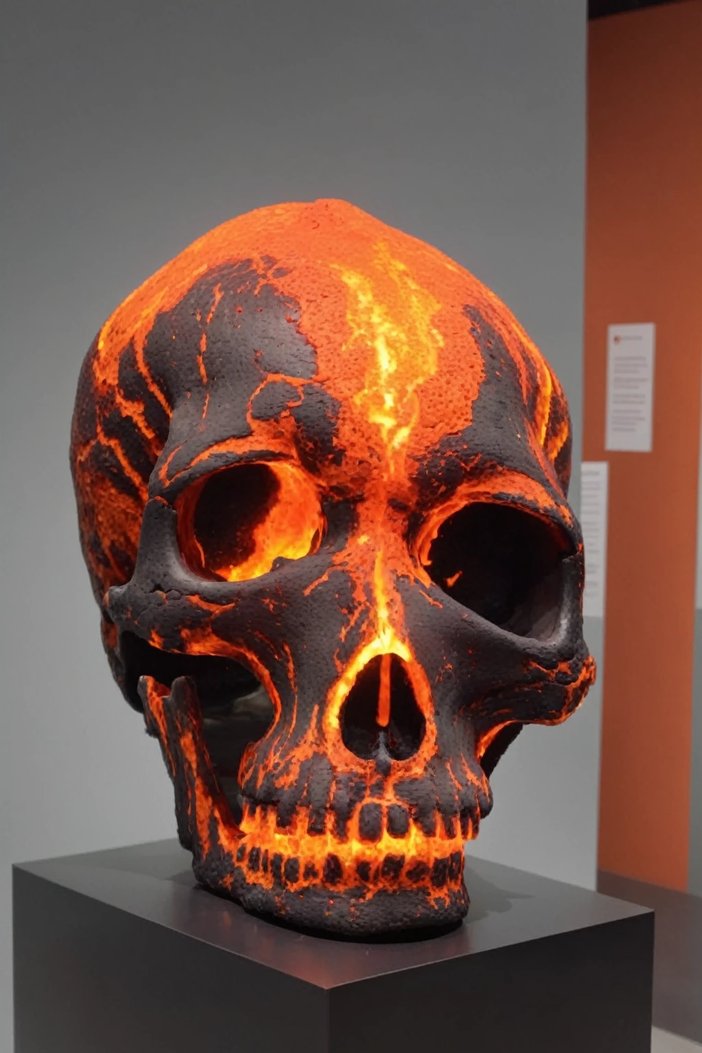 hot lava skull in museum