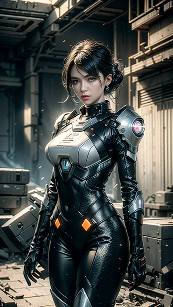 (best quality,4k,8k,highres,masterpiece:1.2),ultra-detailed,(realistic,photorealistic,photo-realistic:1.37),3D,Shitu-mecha,beautiful cyberpunk women with her mecha in the ruins of a city from a forgotten war,ancient technology,HDR,ray tracing,NVIDIA RTX,super-resolution,Unreal 5,subsurface scattering,PBR texturing,post-processing,anisotropic filtering,depth-of-field,maximum clarity and sharpness,multi-layered textures,albedo and specular maps,surface shading,accurate simulation of light-material interaction,perfect proportions,Octane Render,two-tone lighting,low ISO,white balance,rule of thirds,wide aperture,8K RAW,efficient sub-pixel convolution,luminescent particles,light scattering,Tyndall effect