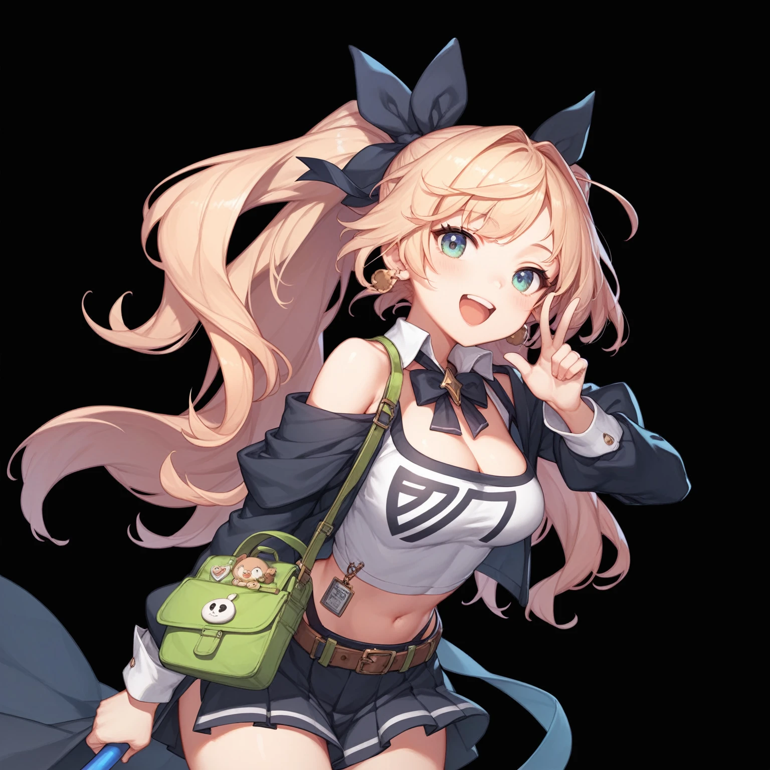 One girl,,two_~ side_superior,一人in,big_chest,High resolution,Nicole_start,One girl,hair_ribbon,crop_superior,Looking_in_Audience,Portraiture,Looking in Audience,,masterpiece,Highest quality,Absurd,up to date,taller than