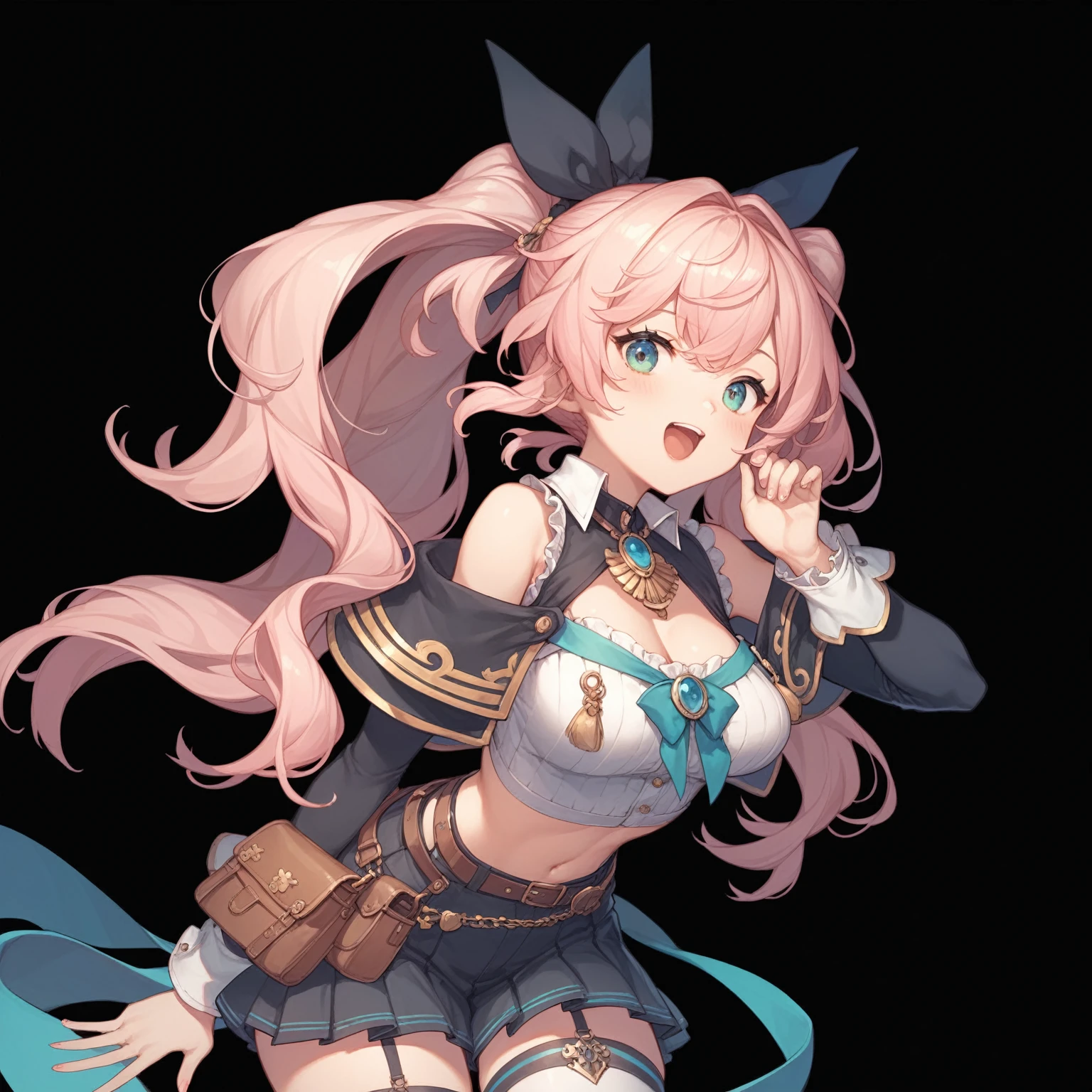 One girl,,two_~ side_superior,一人in,big_chest,High resolution,Nicole_start,One girl,hair_ribbon,crop_superior,Looking_in_Audience,Portraiture,Looking in Audience,,masterpiece,Highest quality,Absurd,up to date,taller than