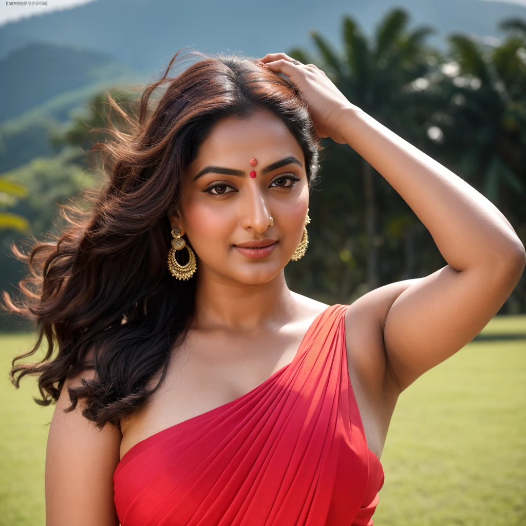 Foto RAW, photorealistic, photography, full body shot, master shot, perfect eyes, goddess like beauty, pierced eyes, perfect thick chubby mallu Desi aunty bhabhi, Wearing a Stanapatta, a chest-band.Saree model, model Photography, Indian saree shoot, Indian traditional wear advertising photography, traditional wear brand shoot, face of Indian actress Sonakshi Sinha, masterpiece, realistic, realism, incredible details, pleasure, photorealism, detailed skin, skin pores, high contrast, photorealistic Artstation 8k HD digital art trend of high definition and detailed realistic skin texture, ultra detail, realistic skin texture, armature, best quality, ultra high definition, (photorealistic:1.4),, high resolution, detail, raw photo, sweat, Re sharp, by Lee Jefferies Nikon D850 Film Stock Photo 4 Kodak Portra 400 Camera F1.6 Lens Rich Color Ultra Real Realistic Realistic Textures Dramatic Lighting Unreal Engine Trending at Art Station Cinestill 800,(pele altamente detalhada: 1.2), 8k UHD, DSLR, soft-lighting, alta qualidade, grain of film, Fujifilm XT3,she didn't like to wear blouse or bra, she is happy to wear only saree, she hates blouse or bra, detailed hairy armpits, hyper realistic skin, skin pores, sweat, veins,