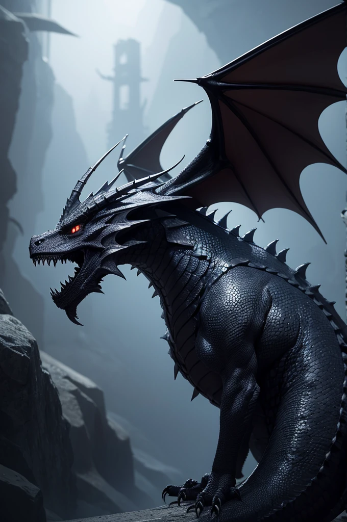 Create a dark dragon