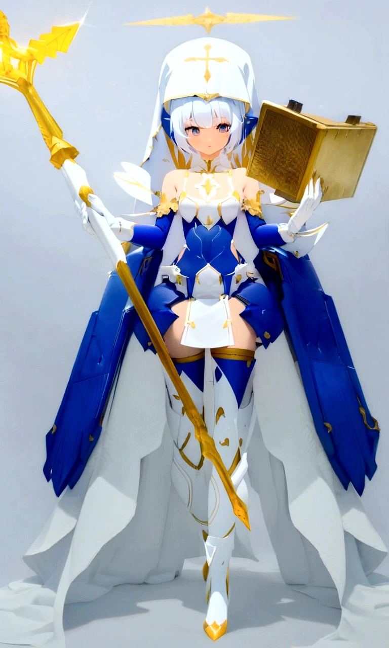 edit the style of this image, create a robot nun girl with futuristic armor