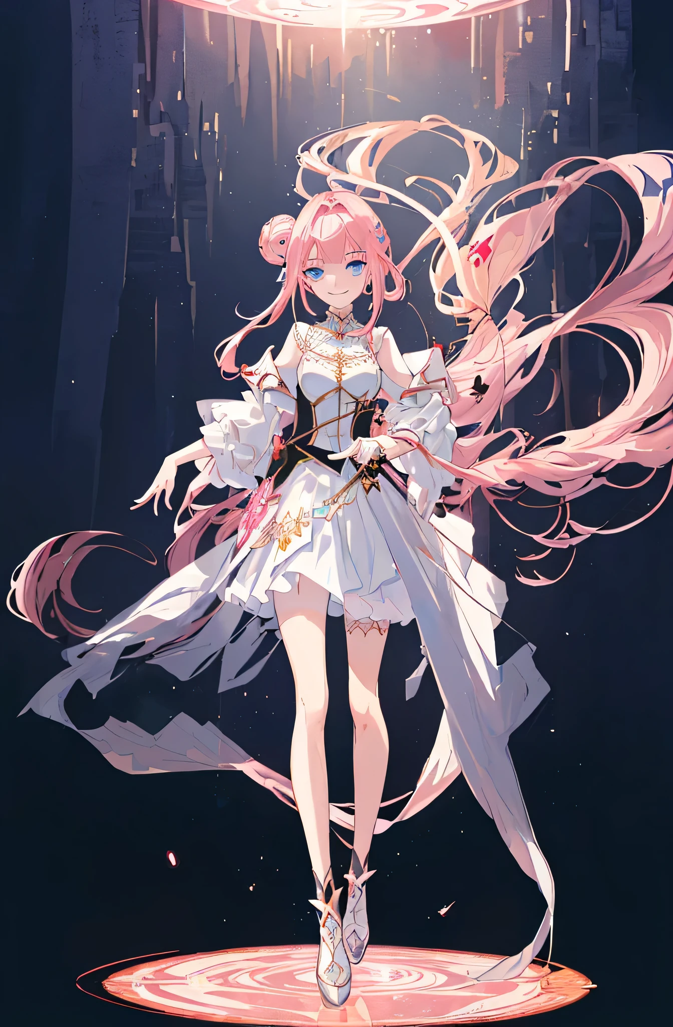 [(conversation room Background:1.4)::5],Original,(Illustration:1.1),(Best Quality),(masutepiece:1.1),(the Extremely Detailed CG Unity 8K Wallpapers:1.1), (Colorful:0.9),(mid-shot:0.95),(very detailed beautiful full body),Dynamic Angle,(Solo:1.2), (girl),(((Adult))), (Detailed beautiful eyes:1.15), (Beautiful face:1.15), (glowing sky blue eyes:1.25////),(jewely eyes),(pink medium hair),(Blunt bangs),(half updo),(Red Star Hairpin),(+perfect hand+:1.21),(Draw an illustration of a fantasy girl),(Religious),(Wearing fantasy knight clothes),(white knight),(Contempt and contempt),Furious,(Beautiful Slender Girl),((Adult)),((furious laugh)),((evil smile)),((full body)),