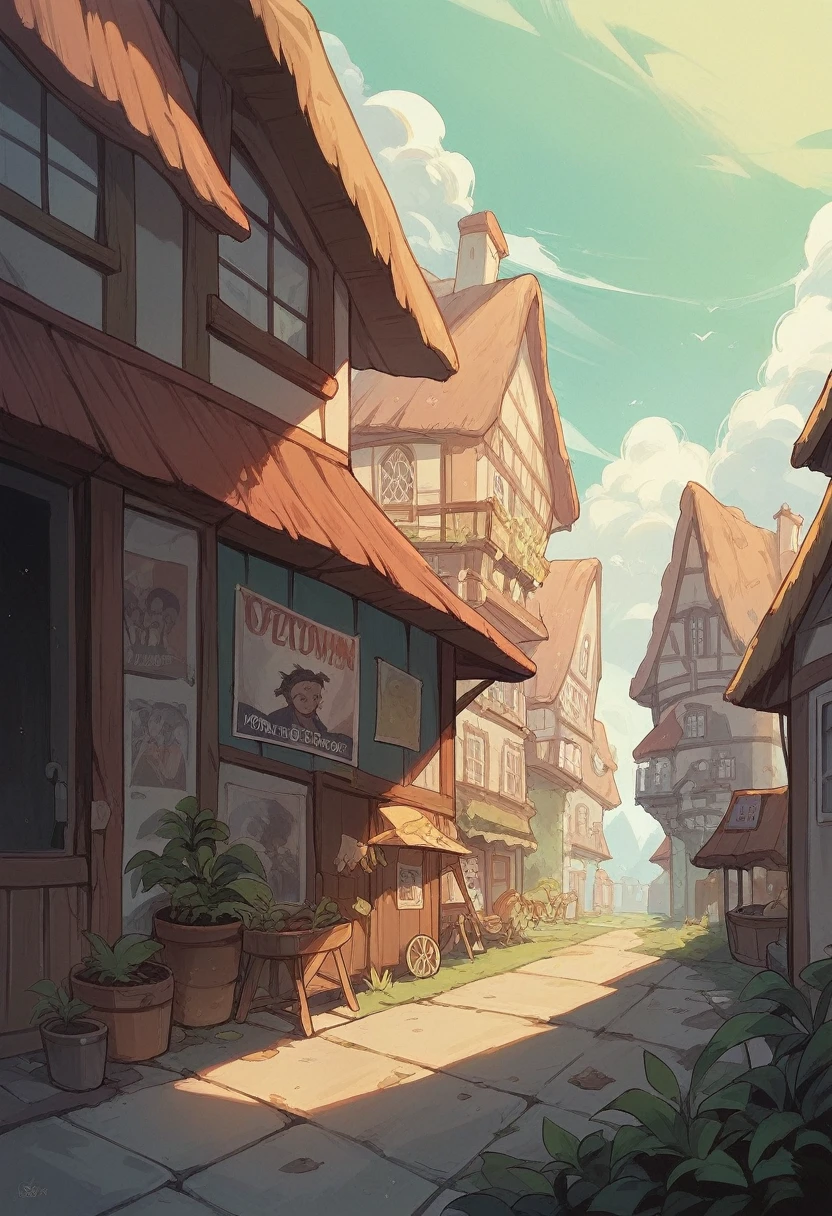 poster of a small town written: SMALL TOWNS 1-João Lucas 2-João Francisco 3-Helena Vieira 4-Heitor