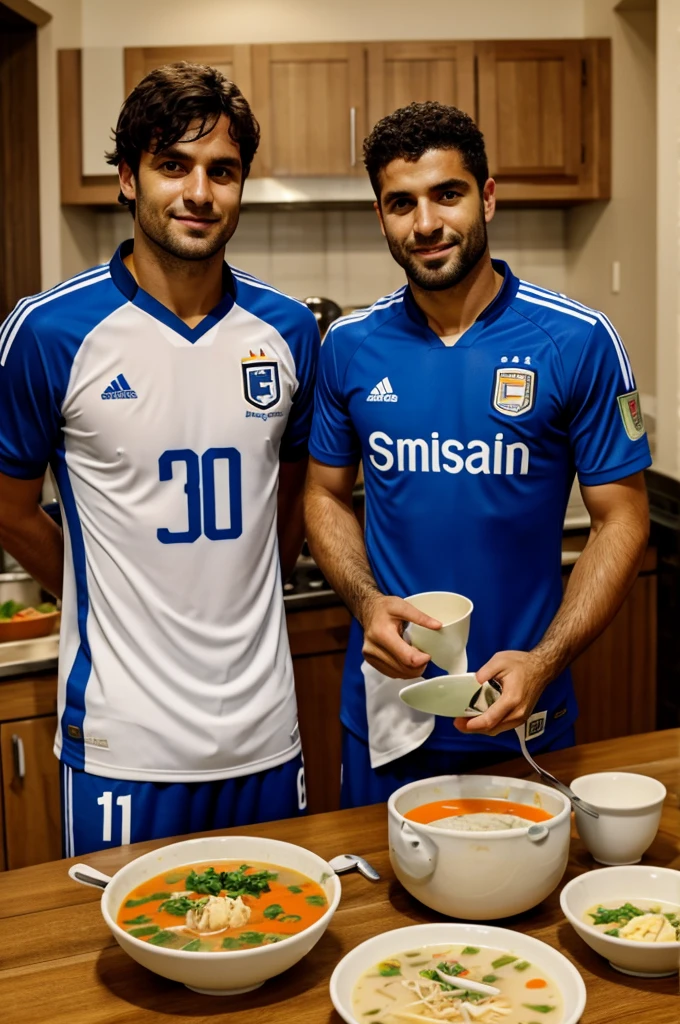 Soup with the Uruguayan soccer jersey