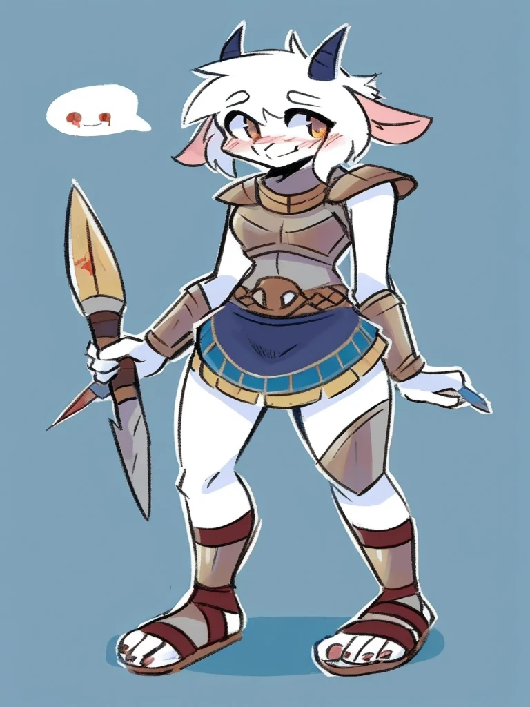 1girl, furry, furry_female, lizard_girl, solo, wearing full body, plate armor, , gladiator sandals, humanoid feet, holding a spear, nosebleed,bloody nose