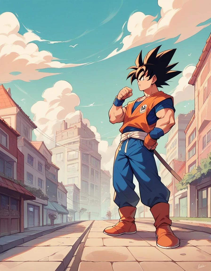 Goku in the city