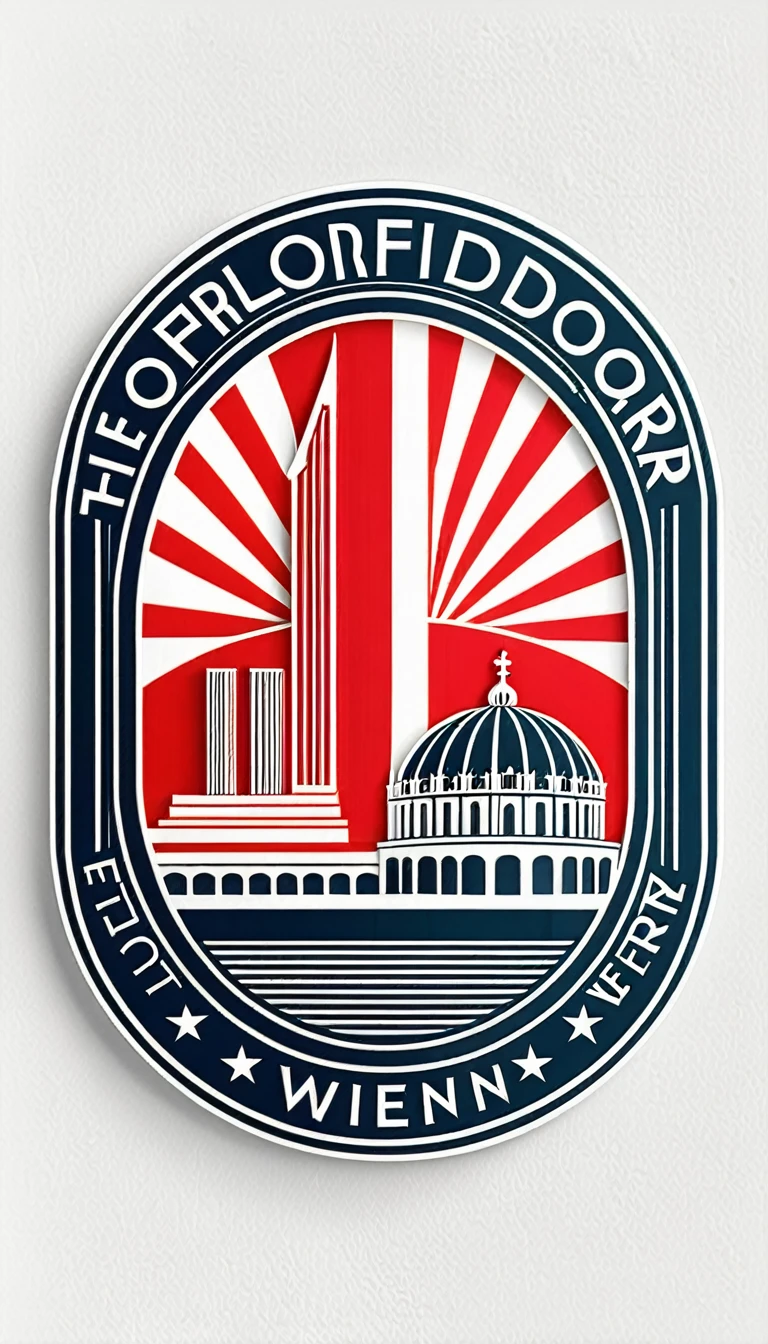 (best quality, ultra-detailed, emblem design) Create a modern, stylish, and clear emblem celebrating "120 Jahre Floridsdorf bei Wien." The emblem should be sleek and contemporary, with clean lines and a minimalist aesthetic.