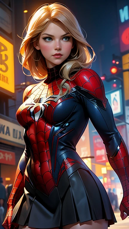 Ali Larter、マーベルコミックの映画Poster、so beautiful、Movies about Spider-Man、sexy、whole body、Wearing a skirt、Premiere Date、Poster、belly buttonを突き出す、new york、She's wearing a ripped Spiderman suit、The suit is torn、Wearing a skirt、Red and black color scheme、dynamic、masterpiece、Highest quality、Super detailed、Very detailed、Delicate and beautiful shine、Ultra-high resolution、Cinematic、break、breakドロップ、(Torn clothes:1.5)、(Wet clothes:1.4)、Bare shoulders、Real Rain、Wet Hair、belly button、Exposed Skin、sexyな肩を披露