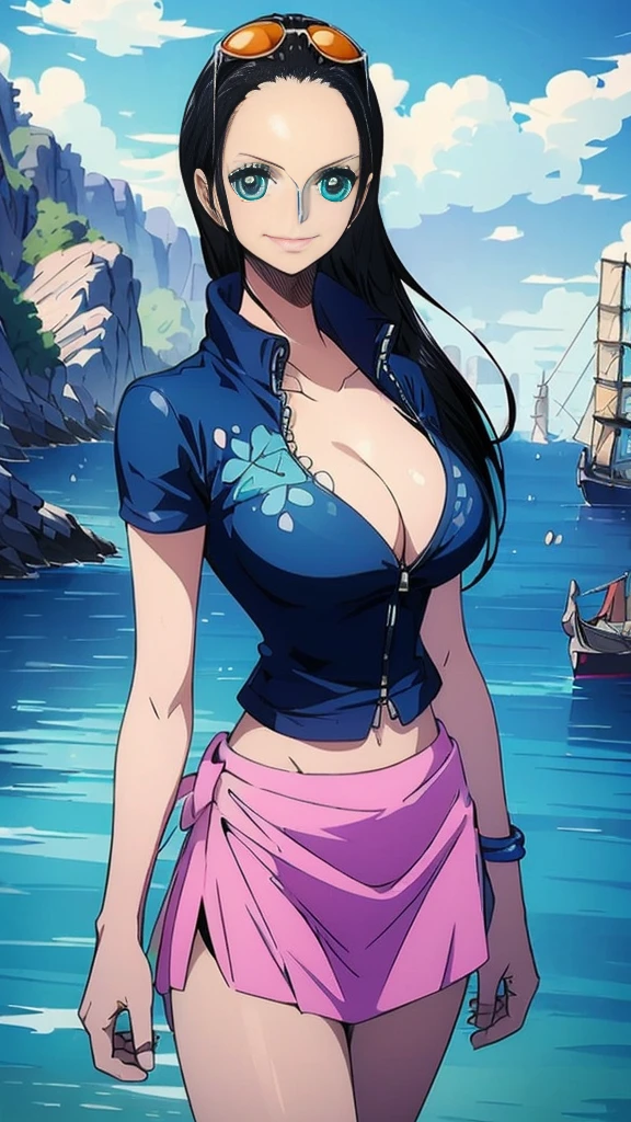 Japanese office lady mature 、black long hair、Nero眼鏡、diamond earrings、Blue Eyes、cream muffler、Nero Long sleeve knit、light blu Mermaid Long Skirt、White High Heels、Colossal tits、gargantuan butt、Navel Ejection、is standing、a smile、hand bag、seaside park