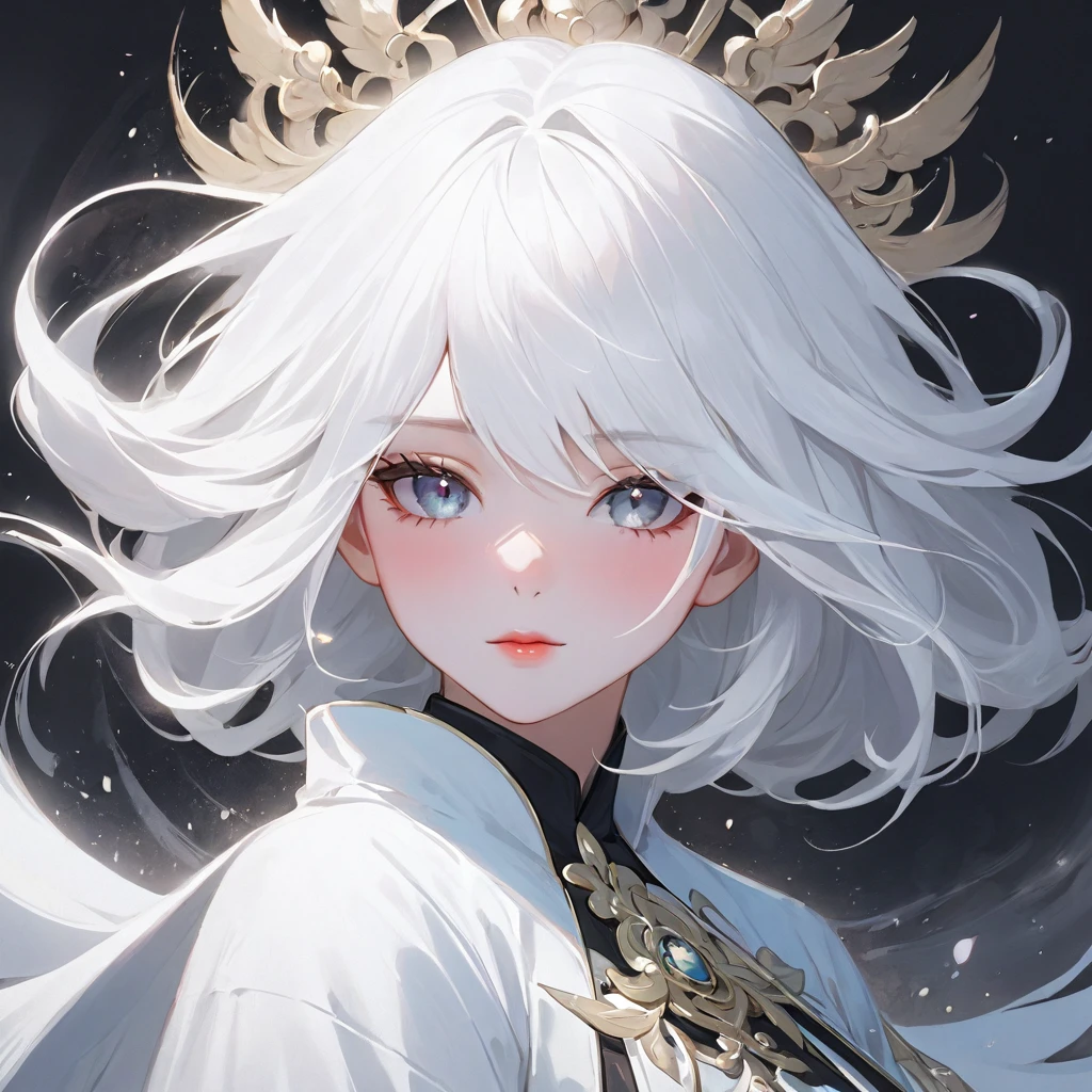 a closeup of a woman with white hair and a white mask, beautiful character painting, guweiz, artwork in the style of guweiz, white hair deity, by Yang J, Exquisite and epic character art., awesome character art, by Fan Qi, by Wuzhun Shifan, guweiz and pixiv artstation