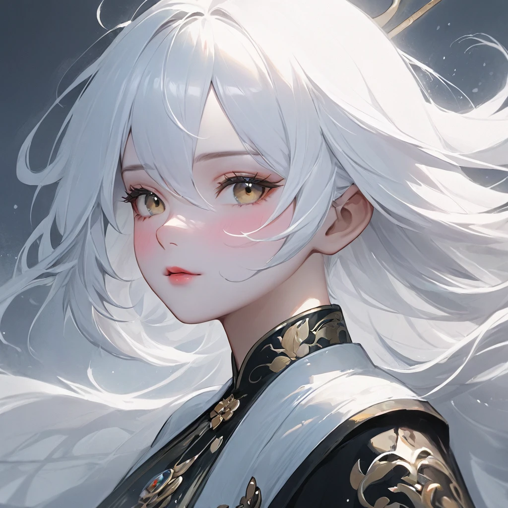 a closeup of a woman with white hair and a white mask, beautiful character painting, guweiz, artwork in the style of guweiz, white hair deity, by Yang J, Exquisite and epic character art., awesome character art, by Fan Qi, by Wuzhun Shifan, guweiz and pixiv artstation