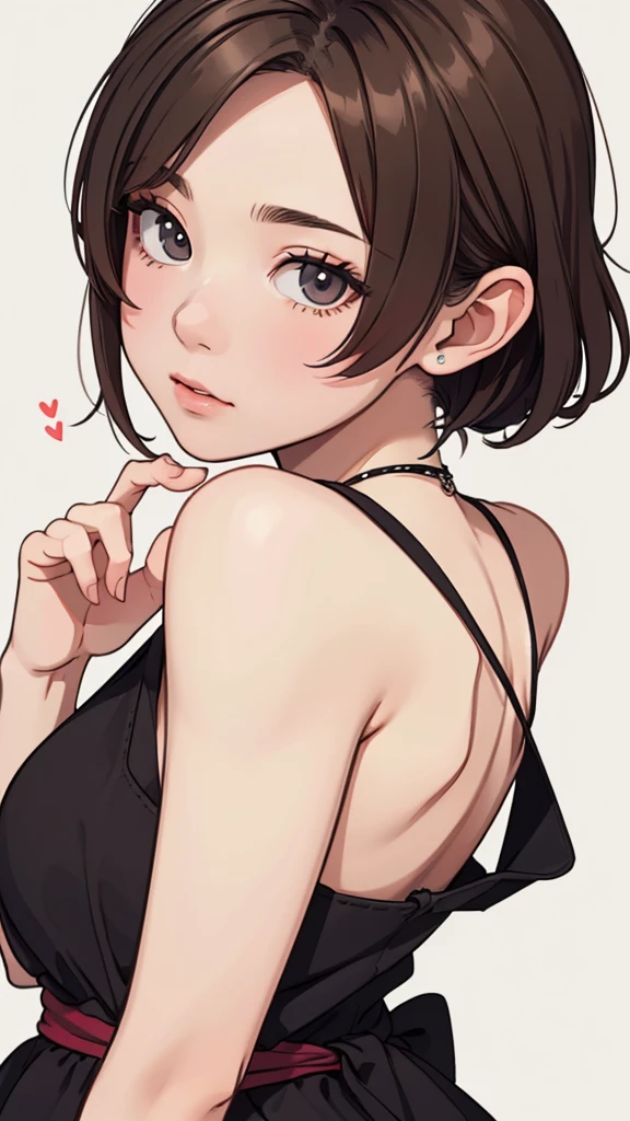 (((masterpiece, best quality, ultra highres, 1 girl, solo, no background))), super detailed skin and face and eyes and finger, beautiful japanese woman, small breasts:1.5, skinny, light brown hair, white background, very short pixie hair, (an illustration of girl), Knee shot, Generate with illustrations, Various expressions, Various poses, Please draw the entire character within the frame, ensuring that the head, arms, and legs are not cut off. The background should be simple, with the character positioned centrally, outline, anime, casual fashion,