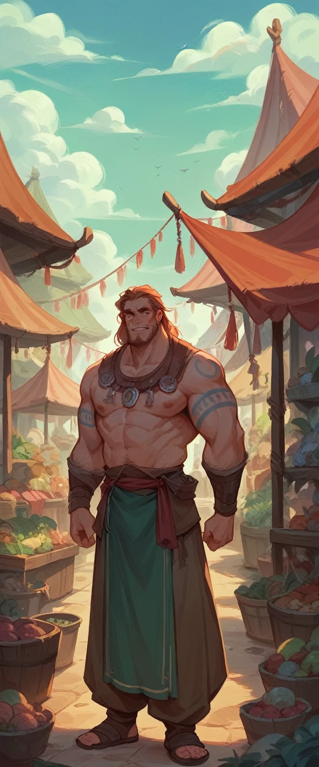 Thor sells vegetables at a traditional Indonesian market